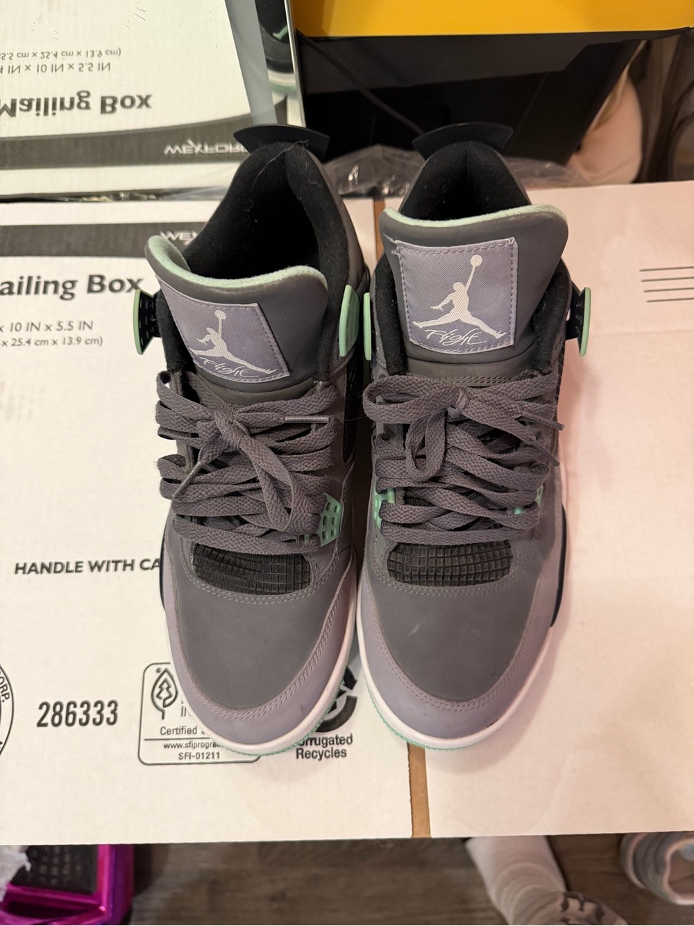 Jordan Men’s Sneakers in Dark Gray with Mint Highlights